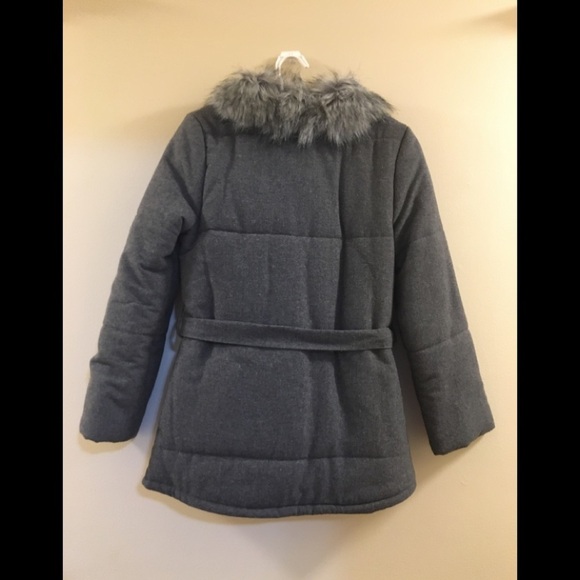 Amy Byer Girl's Grey Wool Blend Pea Coat - Picture 11 of 11
